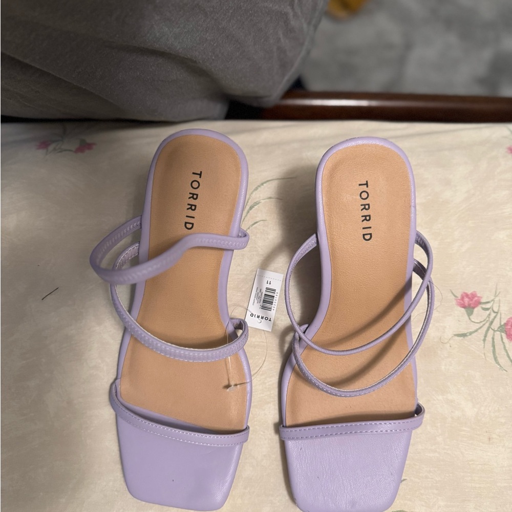 Torrid Purple Suede Sandals with Square Toe